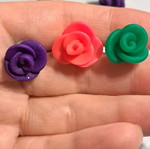 Handmade rose design earring pairs like new, set of 6