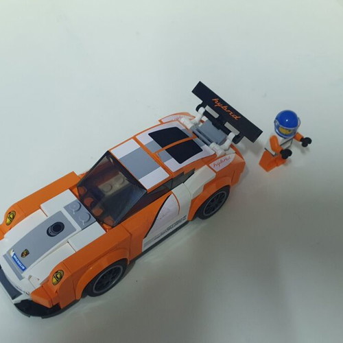 Lego 75912 Porsche 911 GT Finish Line used orange car