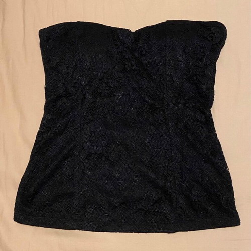 Top strapless lace blouse used, size M, black