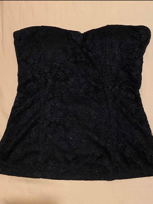 Top strapless lace blouse used, size M, black