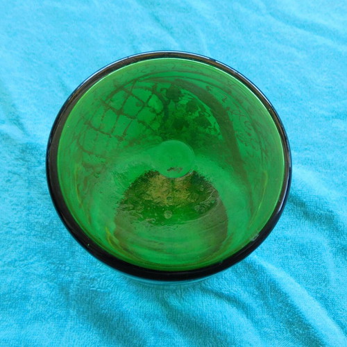 Decorative vase made of blown glass with gold paint, vintage, like new