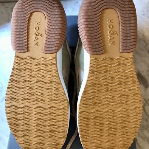 Hogan H597 sneakers new, size 39, beige and green