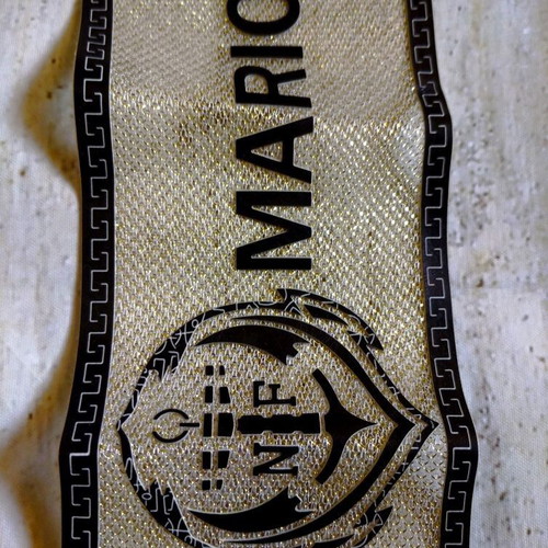 Mario N & F heat transfer patch new, size 26x8 cm