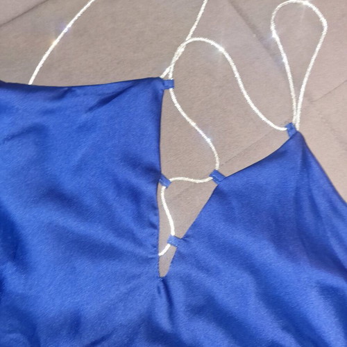 Summer dress electric blue with rhinestone straps like new