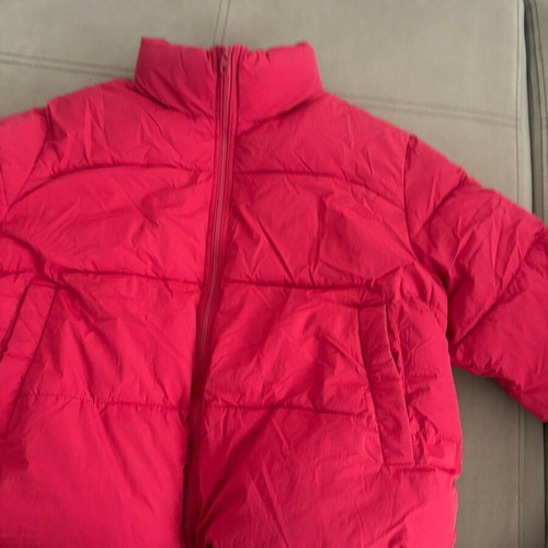 Bershka red short puffer jacket, size L