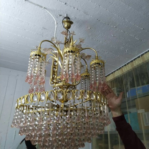 Vintage Murano and Crystal Chandelier