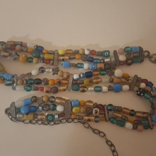 Summer belt with colorful beads like new, 1m with chain