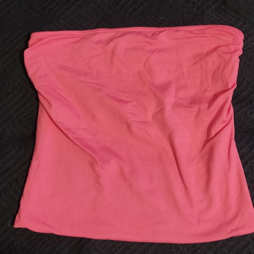Pink strapless top one size elastic like new