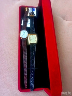 Technos Swiss wristwatch set Tank and Ellipse, NOS