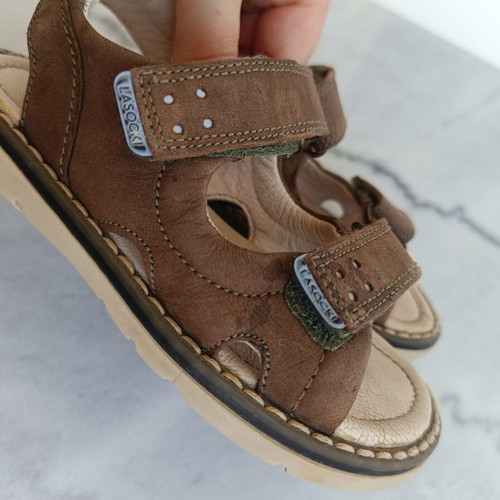 Lasocki leather sandals size 25 used, beige and brown