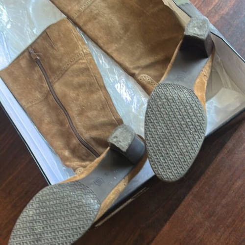 Talbots suede leather boots used, beige brown size 37