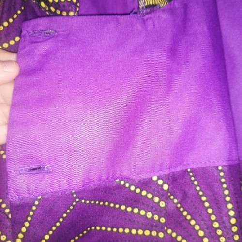 Jacket African Boho Style like new, purple and yellow sun pattern