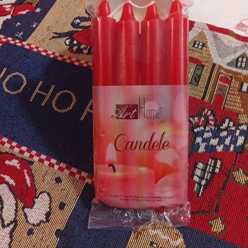 Red Art Home Candles Set of 4 New