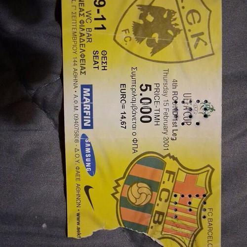 Old sports tickets used