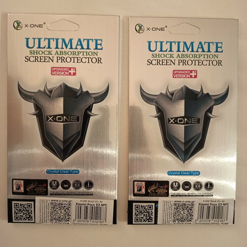X-ONE Shock V2+ screen protectors for Xiaomi Poco X3 NFC new, pack of 2