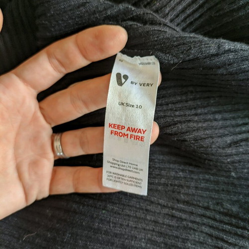 Rib spring dress used, black, size M