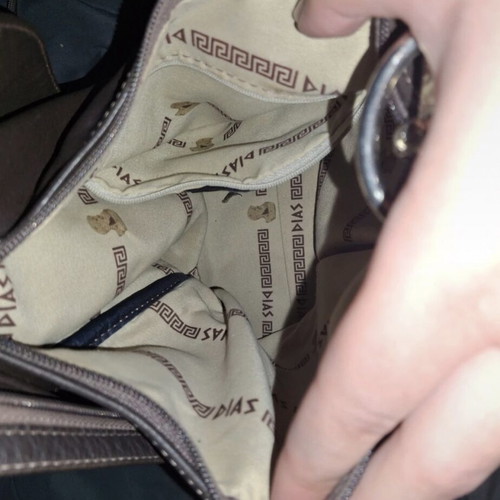 Dias leather bag used brown backpack