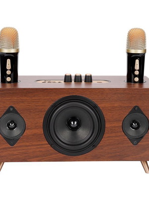 Ηχείο Kisonli G105 karaoke Bluetooth USB SD AUX καφέ καινούργιο