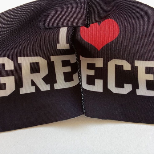 Fabric protection mask like new, washable, I ❤ Greece black