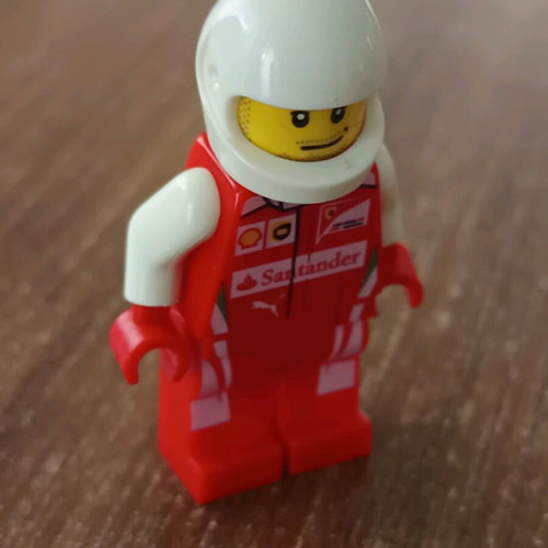 Lego Ferrari driver figure like new missing helmet protector