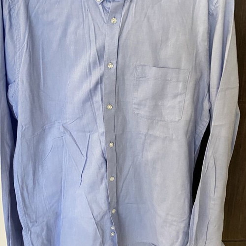 Men's Blue Shirt with Collar, White Buttons and Left Chest Pocket like new, size M