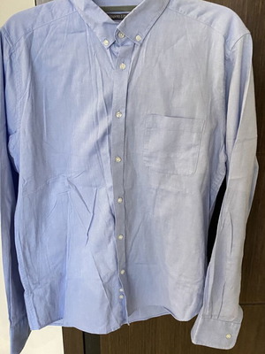 Men's Blue Shirt with Collar, White Buttons and Left Chest Pocket like new, size M