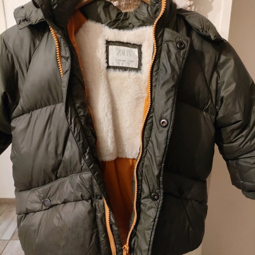 Zara jacket khaki with hood for boy 4-5 years like new