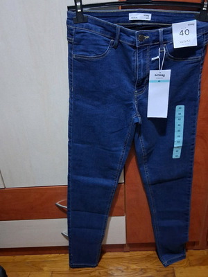 Sinsay Jeans Skinny Mid Waist New, Blue, Size 40