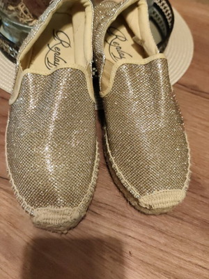 Replay platform espadrilles gold size 38 like new