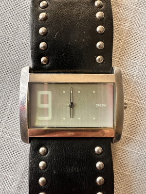Storm men's rock watch, black and silver