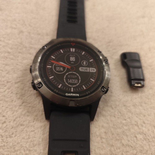 Garmin Fenix 5 smartwatch used, Slate Grey, stainless steel, Gorilla Glass 47mm