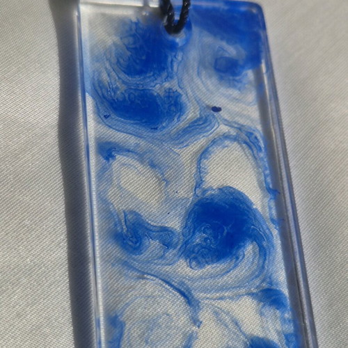 Handmade bookmark from resin with blue waves new
