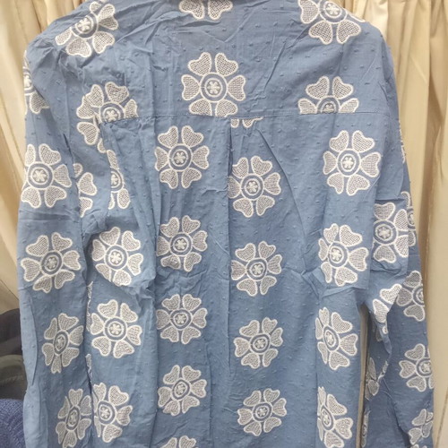 Yookie Indigo Women's Shirt with Garden Embroidery New, Cotton