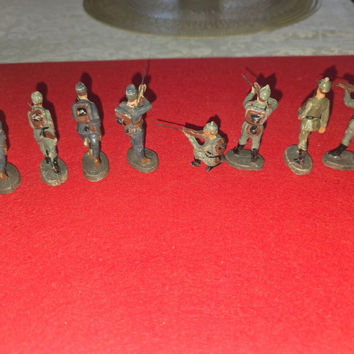 Elastolin soldier figures used, pack, 1930-40s, French
