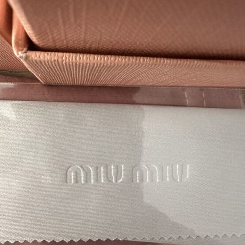 Miu Miu glasses case with accessories, pink