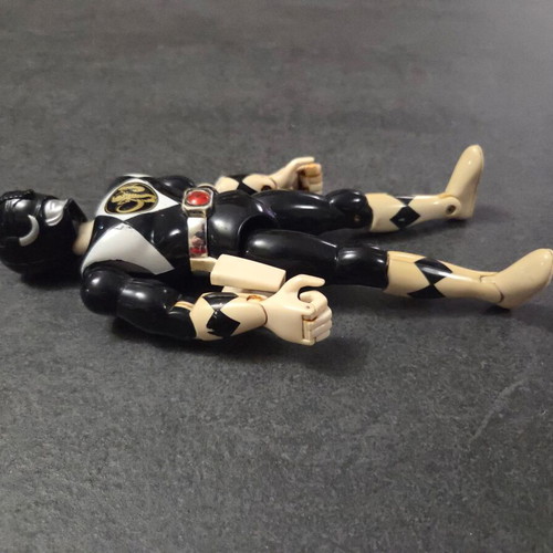 Mighty Morphin Power Rangers Black Ranger figure used, 19cm, Bandai 1993