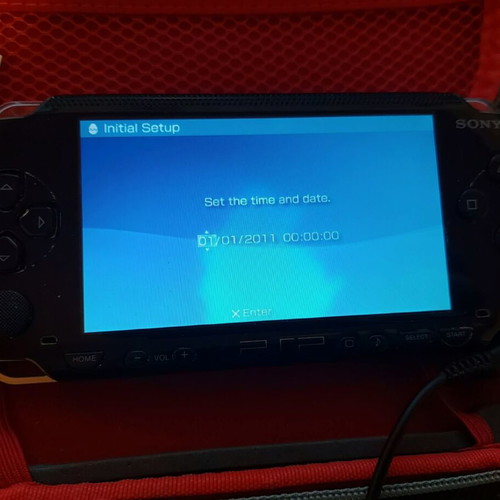 PSP console with drift joystick, One Piece case, 8GB memory card