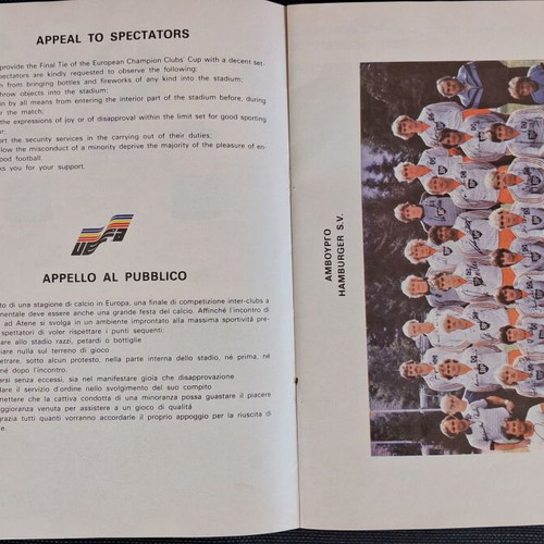 Set of 1983 European Cup Final Program and 2 Consecutive Tickets used