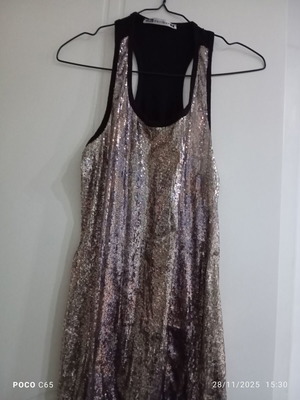 Sequin dress short black and gold like new