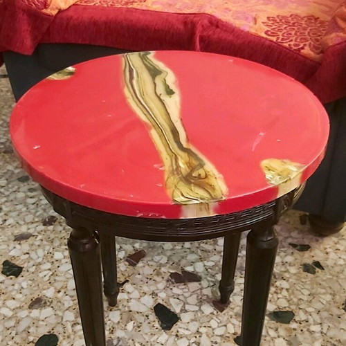 Τραπεζάκια σαλονιού 2τμχ vintage 70s σαν καινούργια με μασίφ ξύλο και μάρμαρο