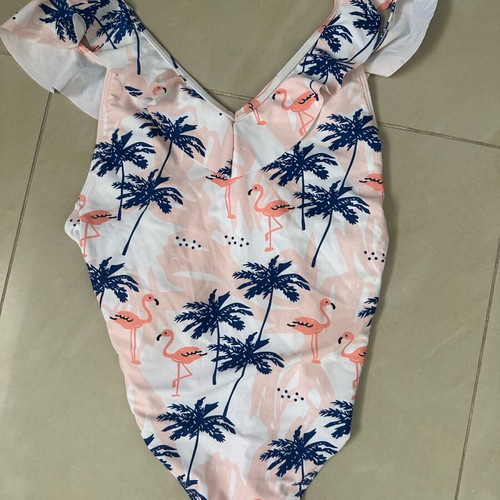 A-Style one-piece swimsuit new, white and blue size M
