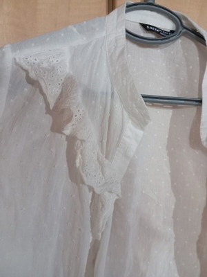Shein women's shirt with ruffles white size L like new