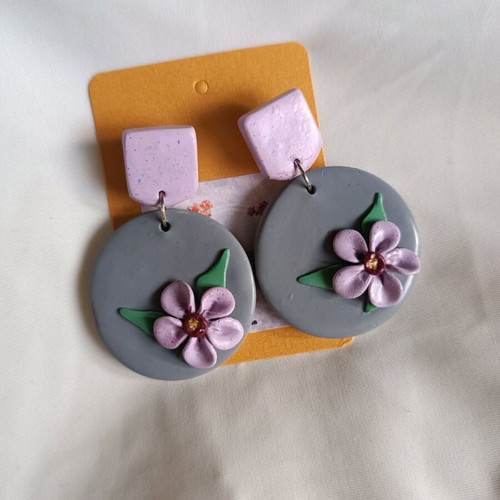 Handmade earrings new polymer clay with studs