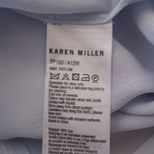 Karen Millen Silk Blouse New, Light Blue, Size XL