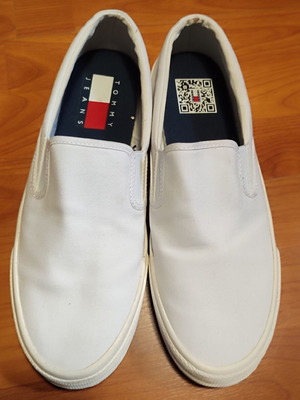 Tommy Jeans Slip On casual shoes white used, size 44.5-45