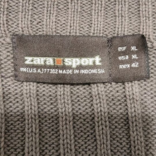 Zara men's wool cardigan XL brown like new