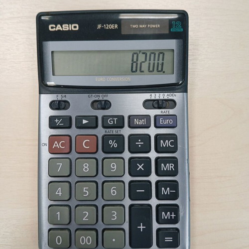Casio JF-120ER office calculator 12 digits like new, dual power system