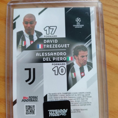 Topps Total Football Duos David Trezeguet and Alessandro Del Piero Juventus 99 card like new