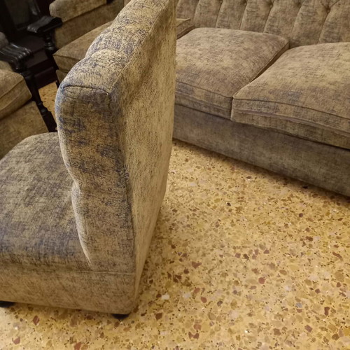 Sofa set used, 4-seat with 4 armchairs vintage condition