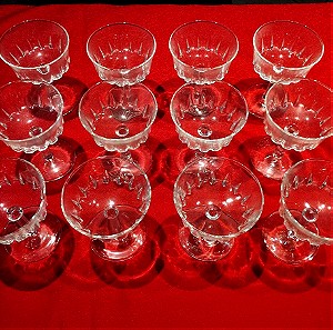 Vintage set 12 τεμαχίων ποτήρια κολονάτα για κρασί - σαμπάνια , σε νέα χαμηλότερη τιμή.